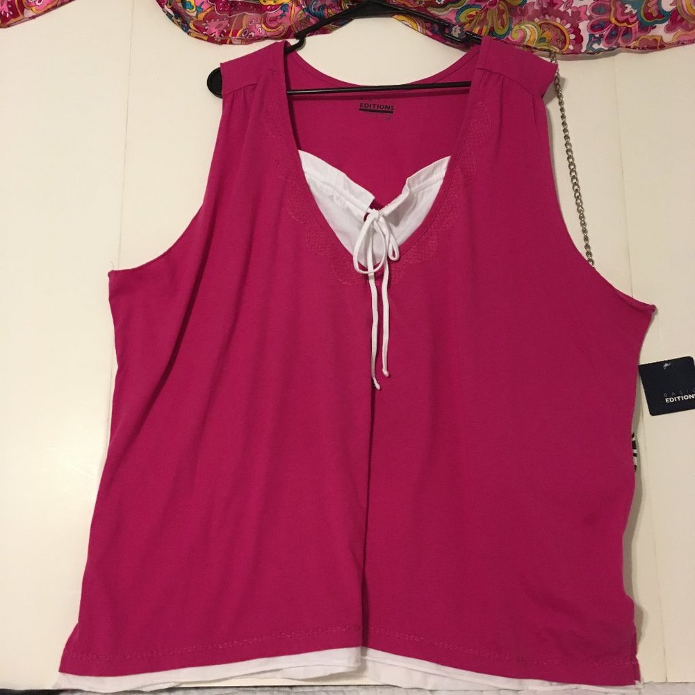Plus Size Sleeveless Tunic - Basic Editions